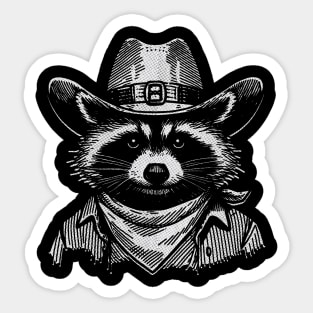 Raccoon Cowboy Sticker